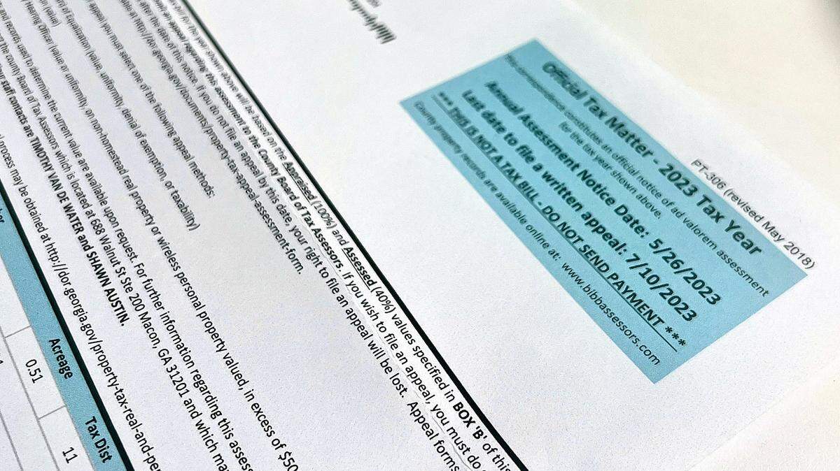2023 Bibb County tax assessment notice.