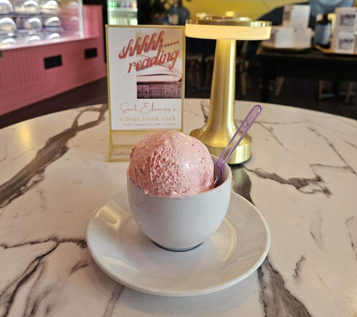 Sweet Eleanor’s Divine Desserts has gelato in all different flavors like strawberry, vanilla and chocolate.