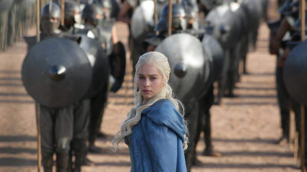 Emilia Clarke stars in a scene from “Game of Thrones.”