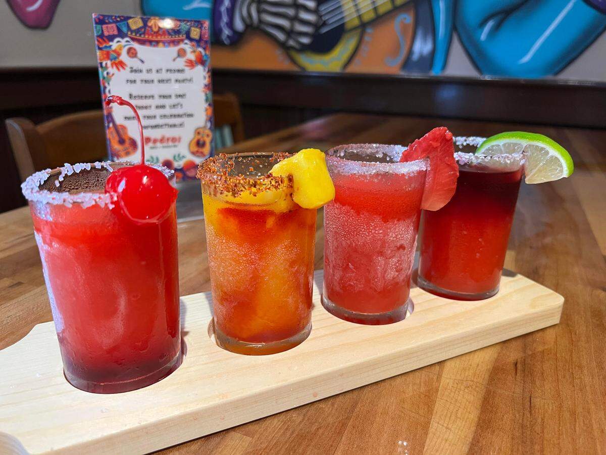 The Red” Era-inspired margarita flight at Pedro’s in Macon, Georgia.