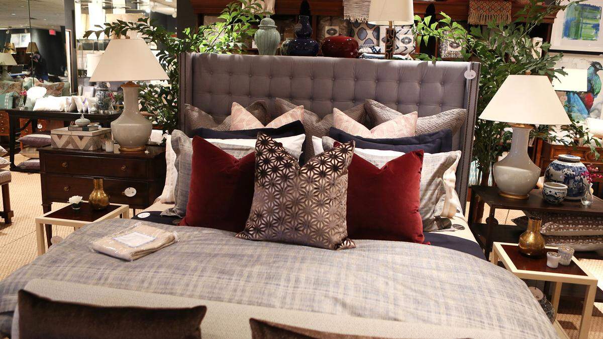 Faux silk makes for easy-care as well as beautiful shams at Ferguson-Phillips in Wichita, Kansas.