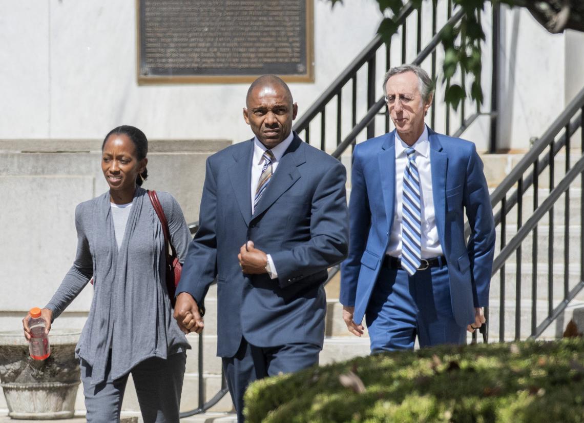 Cliffard Whitby and Shantel King-Whitby leave the U.S. District Court Thursday.