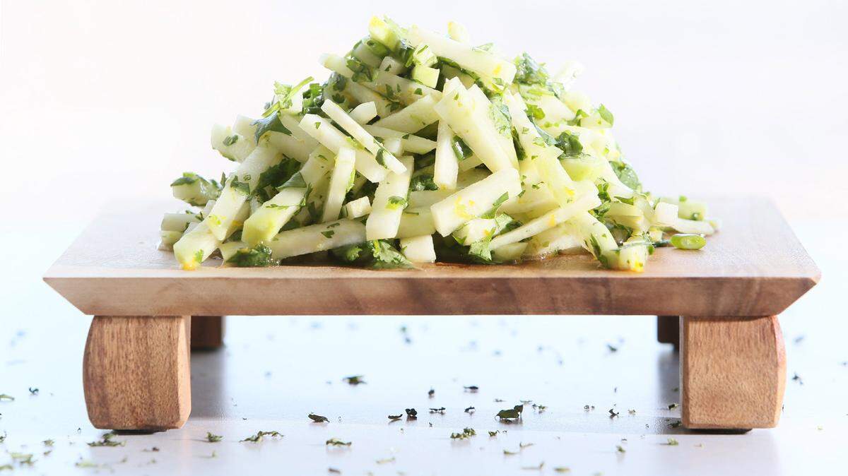 Kohlrabi Salad with Cilantro and Lime.