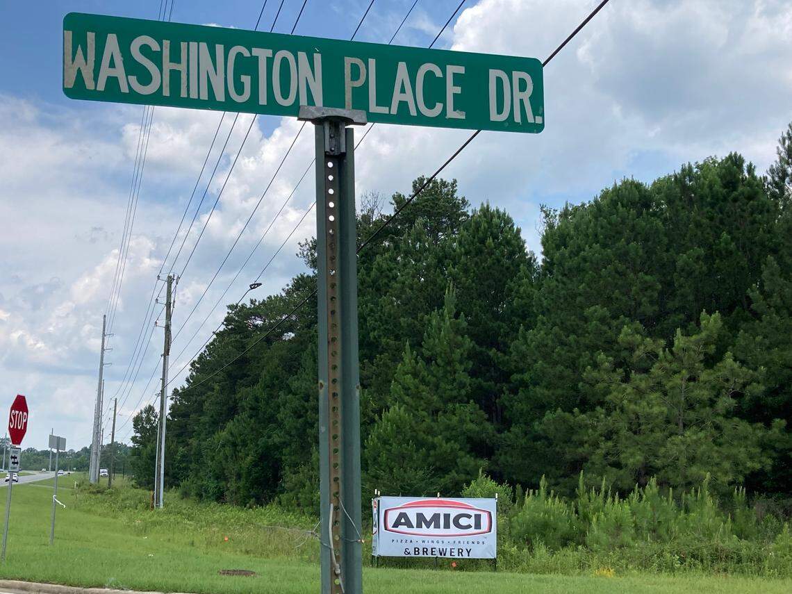 This photo was taken a couple of days prior to the start of site work for construction of an Amici Italian Cafe & Brewery near Perry Parkway and Washington Place Drive.