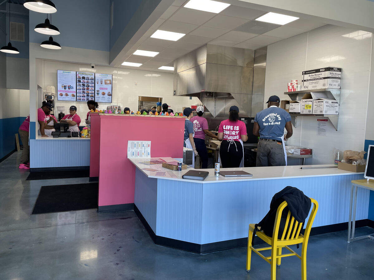 Employees in training at the new Duck Donuts in Warner Robins a few days ahead of its grand opening Saturday, Feb. 28.