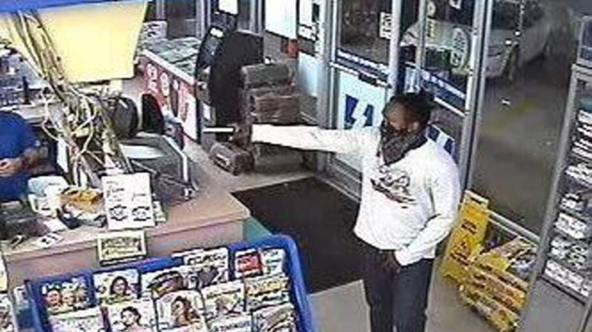 Fort Valley Public Safety Director Lawrence Spurgeon said Monday authorities think Darius Chancez Willis, 22, of Roberta, is the suspect shown pointing a gun at clerk on the surveillance video in this armed robbery of a Fort Valley convenience store clerk March 13. The clerk was not hurt. Willis is being held at the Peach County jail on an armed robbery charge.