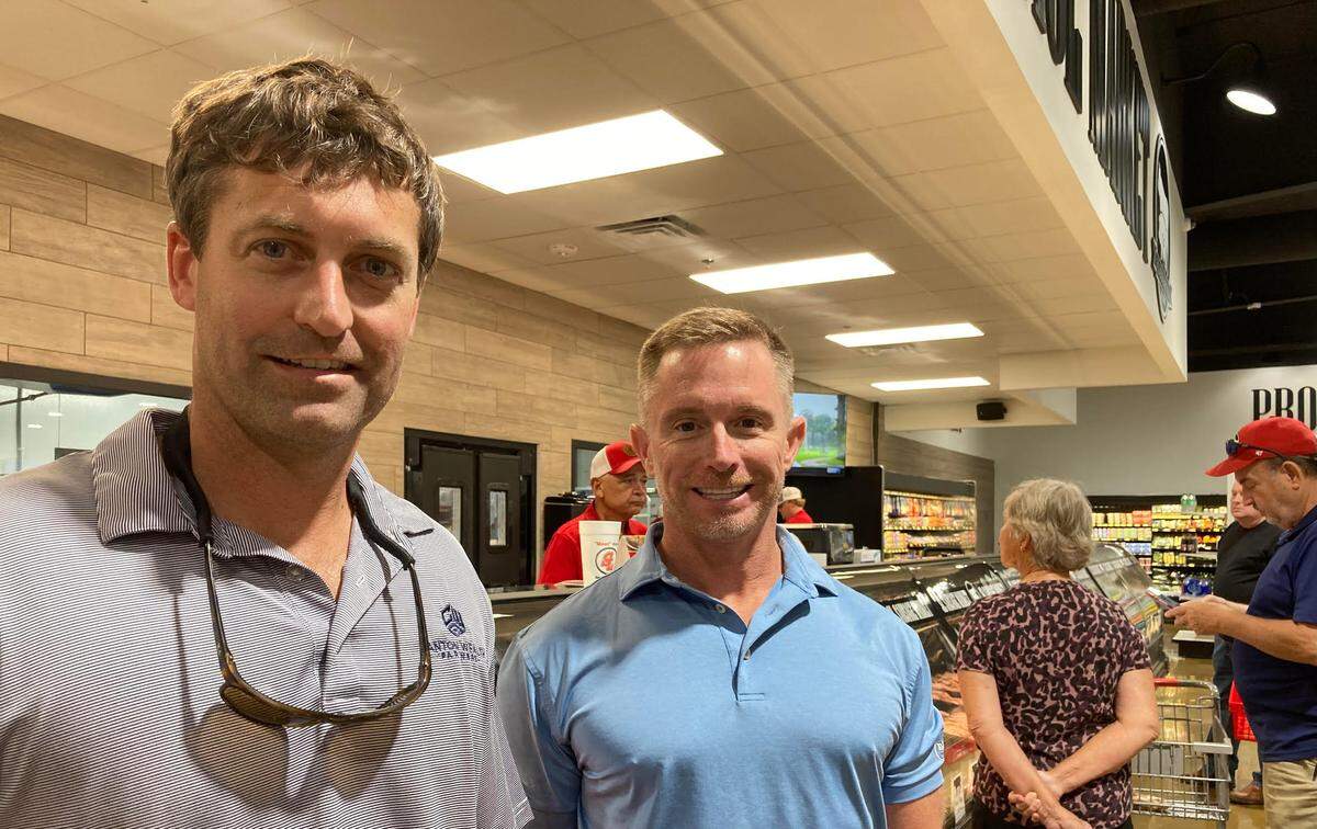 Benji McLeod, left, and Josh Pitts, business partners and owners of the first licensed SL Sausage Company, which is now open in Macon.