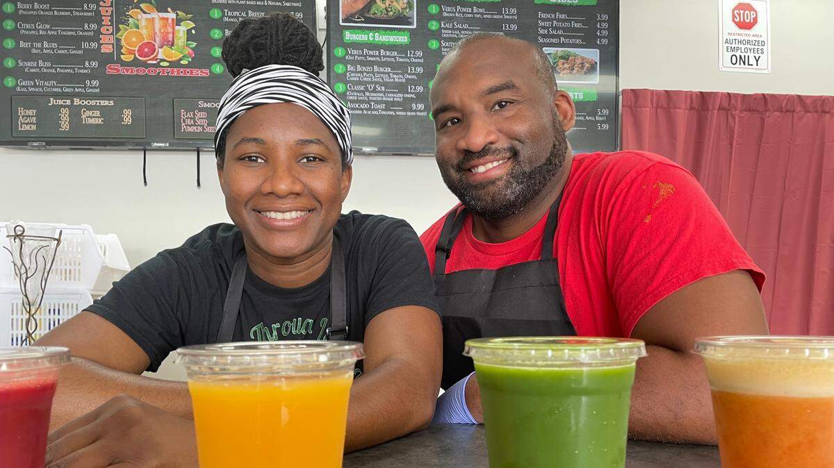 Lavellie and Tory Thomas, owners of the new Verus Vine Plant Based Kitchen in Byron.