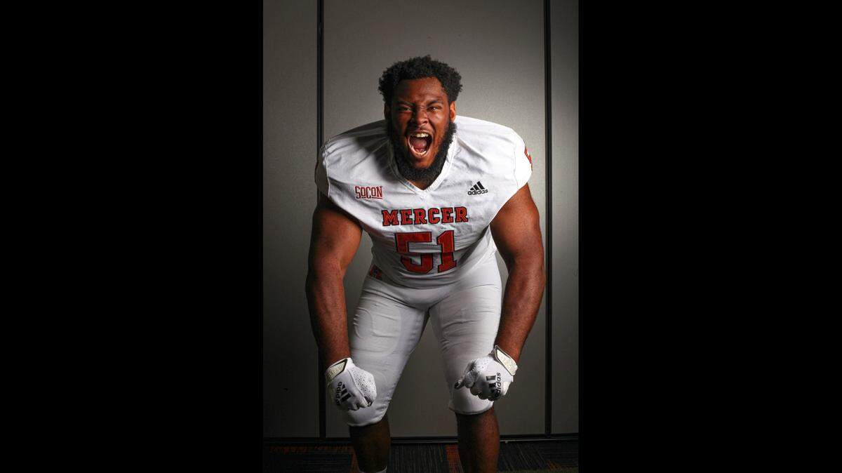Mercer guard Jason Poe could be the first Bears player ever taken in the NFL draft.