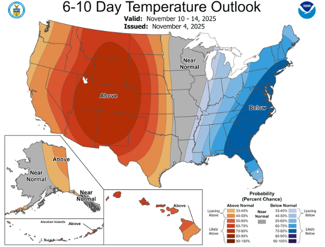 National Weather Service outlook for Nov. 10-14