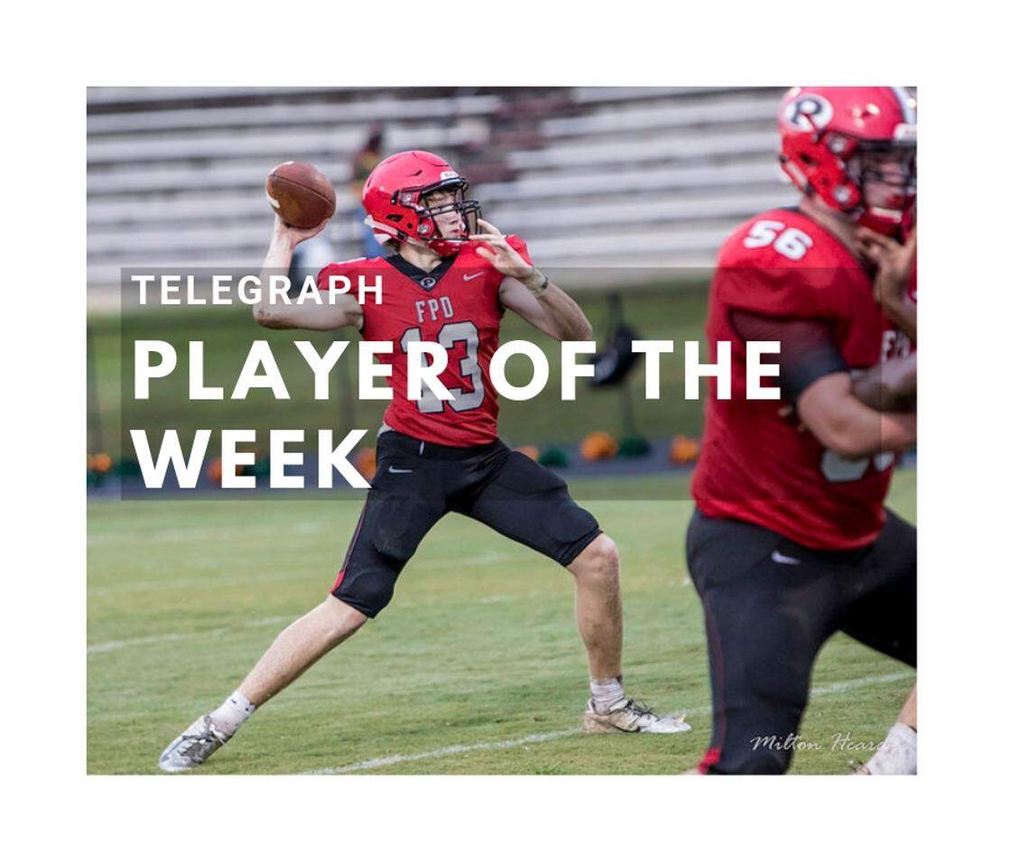 FPD quarterback, Coleman Cauley, was named the Telegraph Player of the Week for his play in week 9