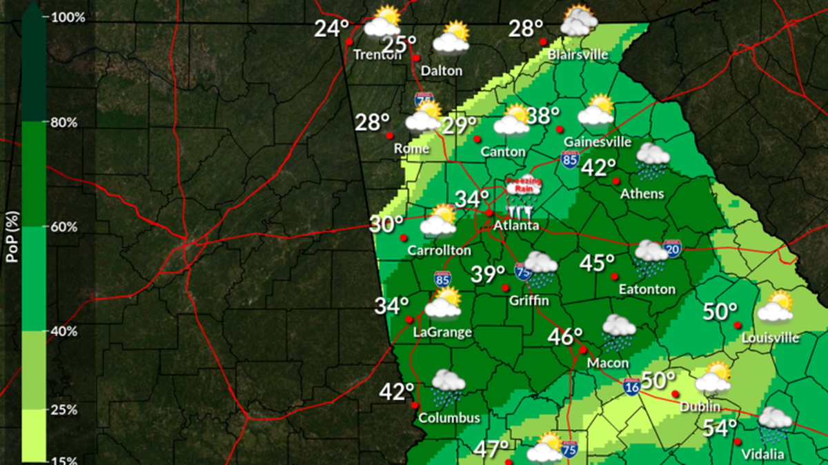 Will it snow in Macon this week?
