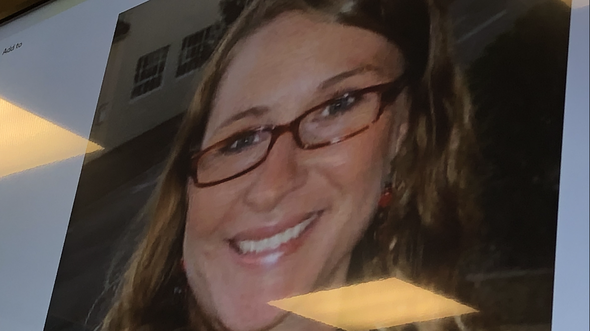 A photograph of Marianne Shockley shown to jurors on a courtroom screen during Tuesday’s testimony at the trial of her alleged killer.