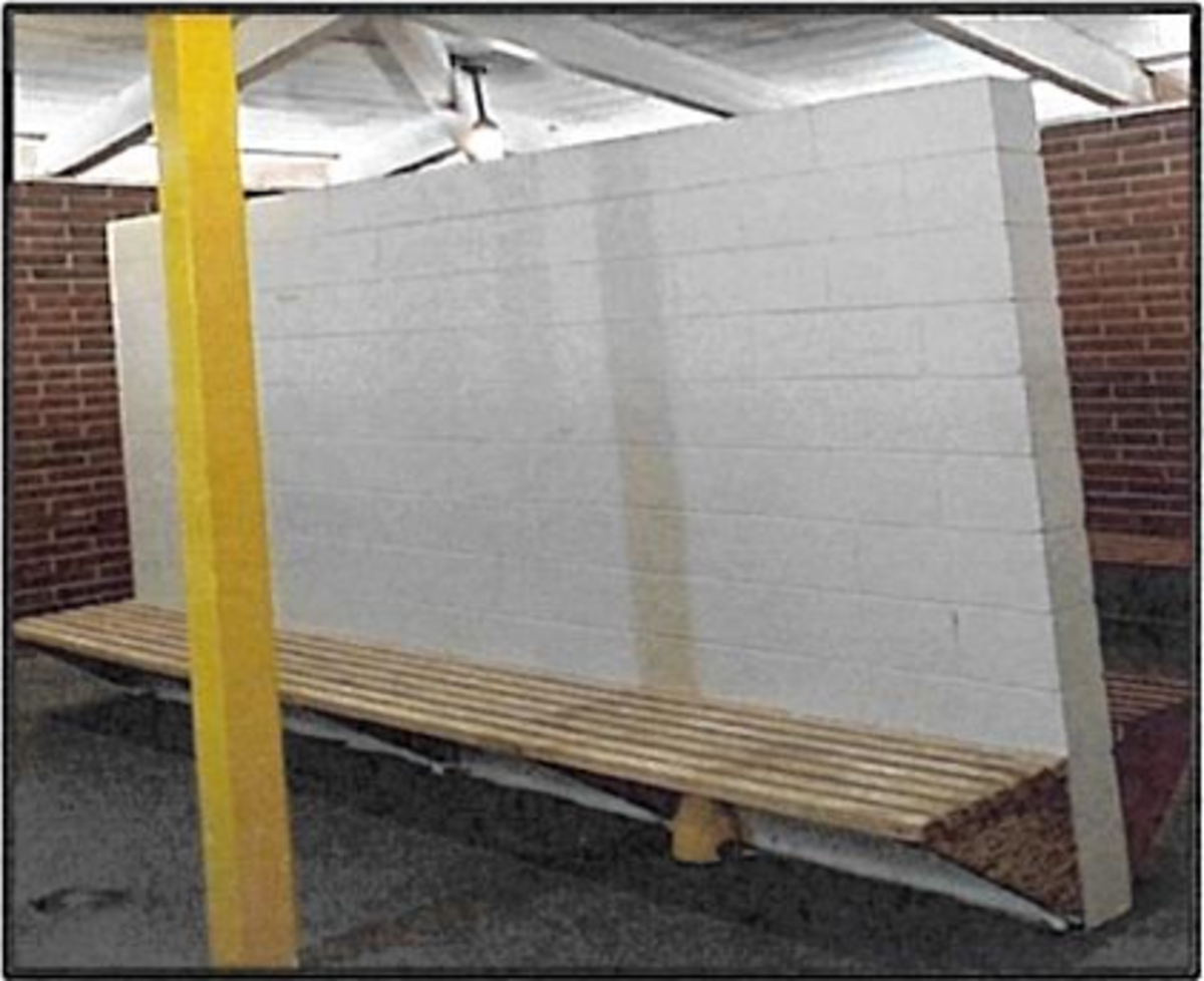 The partition wall, shown here before it collapsed on top of 14-year-old Gabriel Stone on July 22, 2024. He died as a result of head trauma.