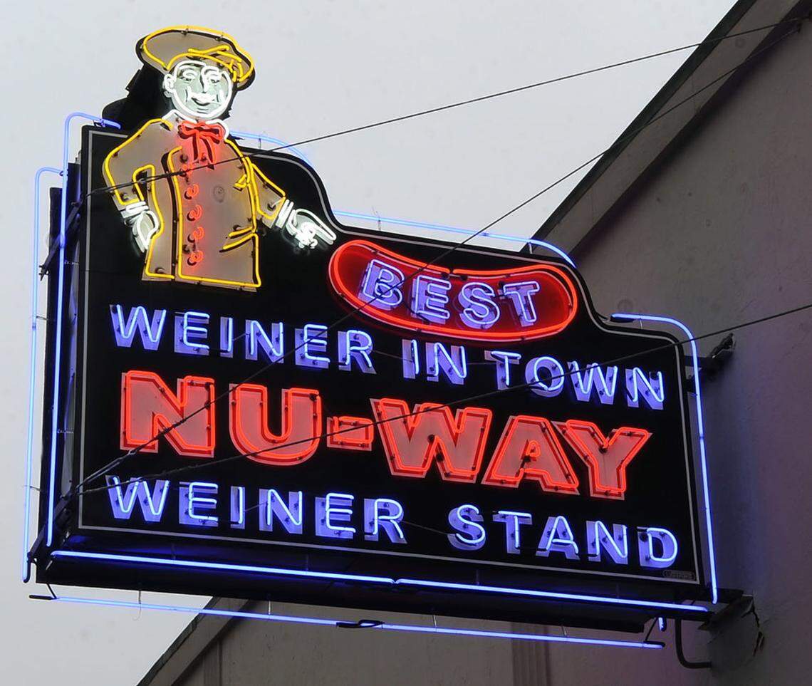 The famous neon Nu-Way sign on Cotton Avenue, pictured here in 2009, in the years before the legendary eatery was destroyed in a fire.
