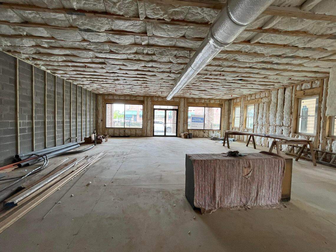 Construction is complete on The Commodore Building, a two-story building at 904 Commerce St. that offers an ideal space for a first-floor restaurant (pictured above) and features three short-term lofts in downtown Perry. The lofts are expected to be ready soon.