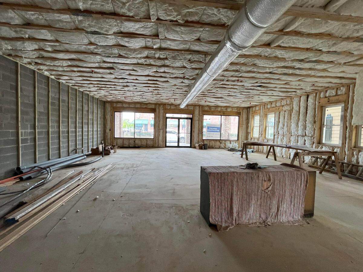 Construction is complete on The Commodore Building, a two-story building at 904 Commerce St. that offers an ideal space for a first-floor restaurant (pictured above) and features three short-term lofts in downtown Perry. The lofts are expected to be ready soon.