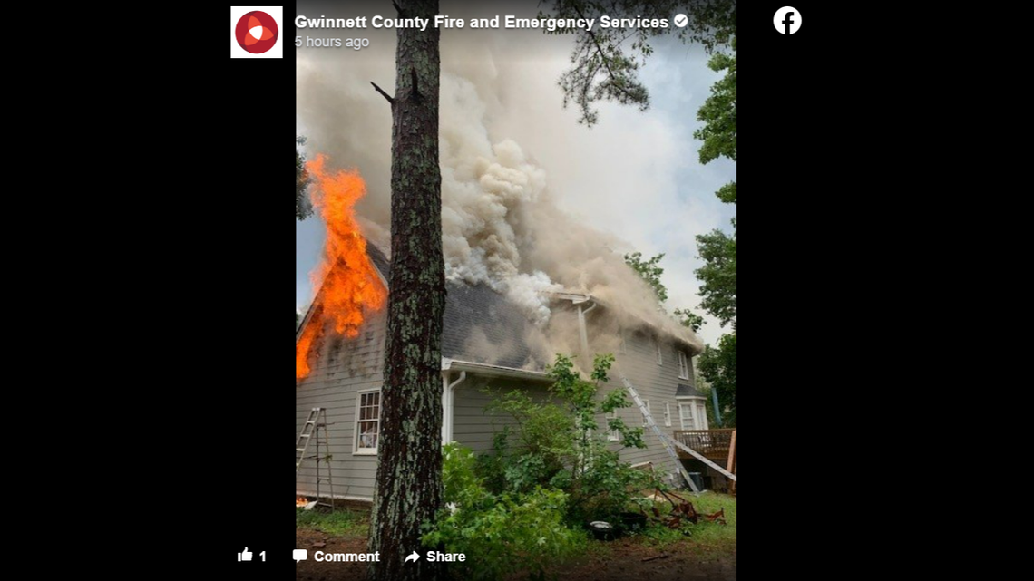Pictures captured the fire that broke out while the Georgia homeowner was gone.