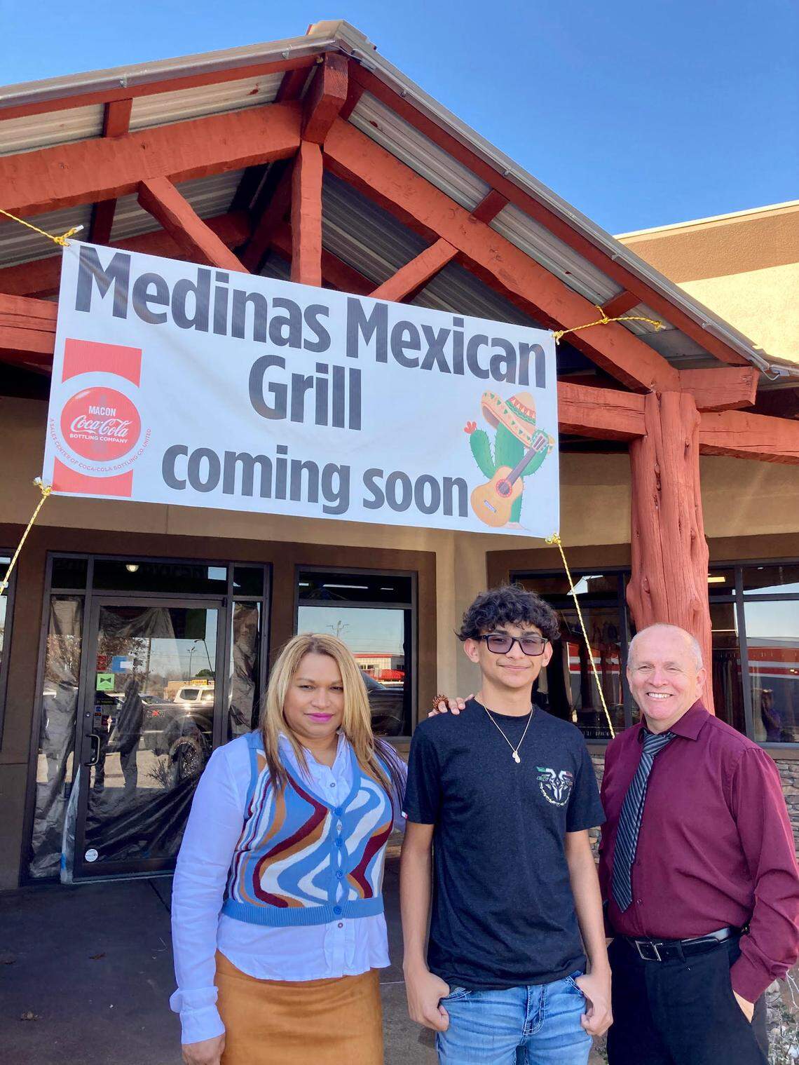 Medina’s Mexican Grill is coming soon to 1281 South Houston Lake Road in Warner Robins. From left to right, Yenny Aranda, Daniel Hernandez and Jesus Hernandez.