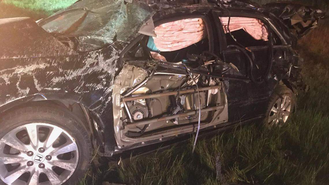 A woman died when she lost control of this vehicle on Old Hawkinsville Road early Sunday and was ejected.