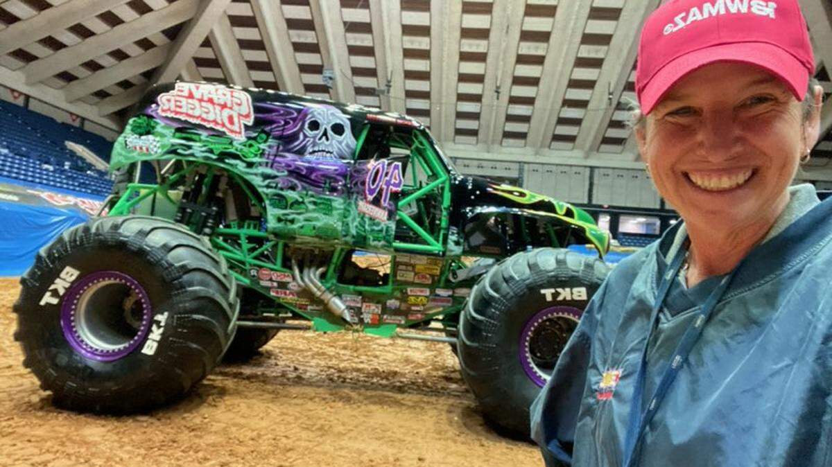 Suzanne Lawler covers an Monster Truck show for 13WMAZ in Macon. The news anchor left the station in April to work with the American Red Cross.