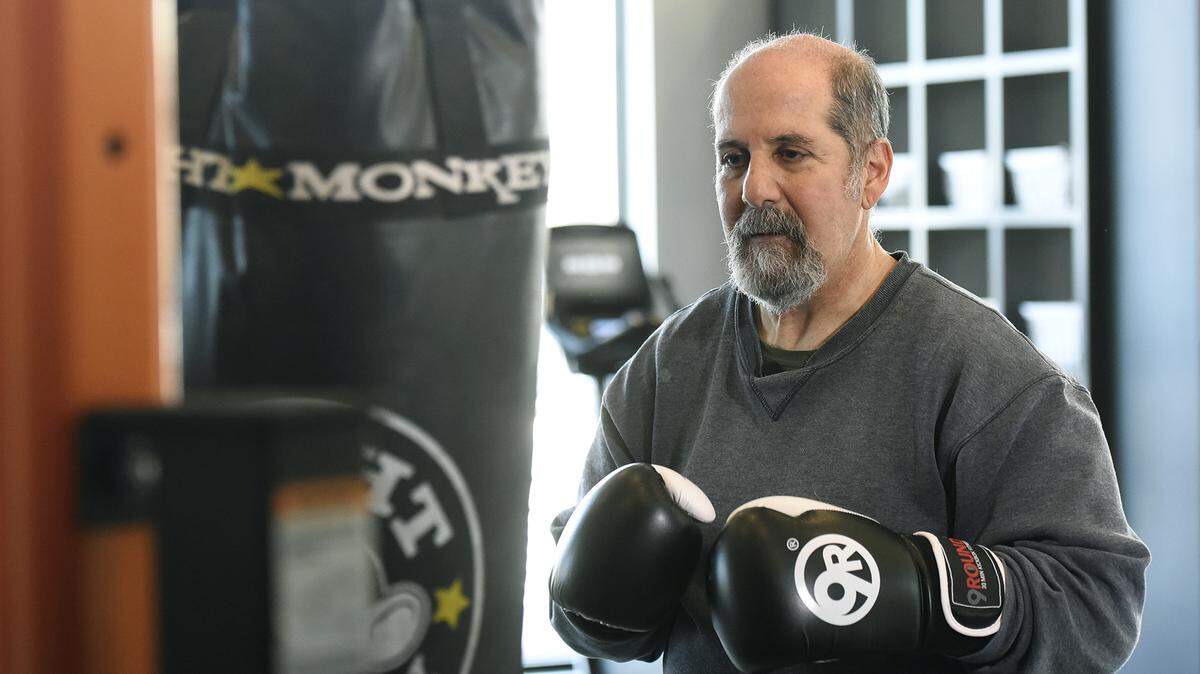 Glenn Lurie, 57, was diagnosed with Parkinson’s disease several years ago. He decided to meet the disease head on with exercise, such as walking on a tread mill or punching and kicking a heavy bag, and taking medication. In Macon, many people with Parkinson’s are making use of the Rock Steady Boxing program.