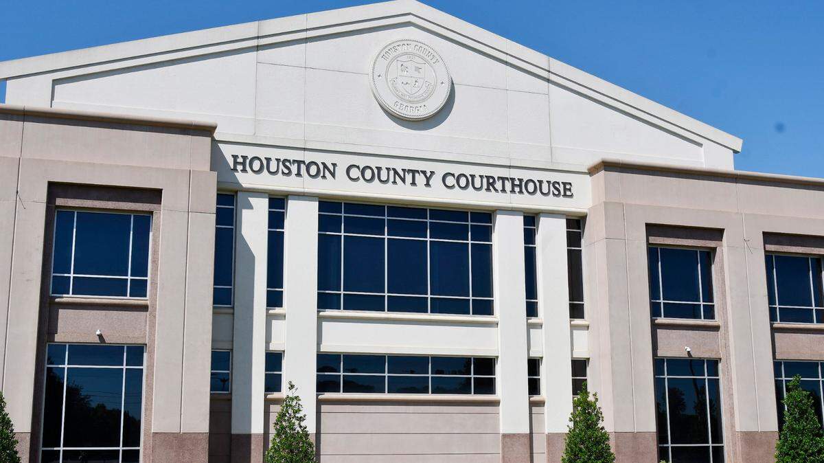 The Houston County Courthouse sits off of Carl Vinson Parkway on Thursday, May 16, 2024, in Warner Robins, Georgia.