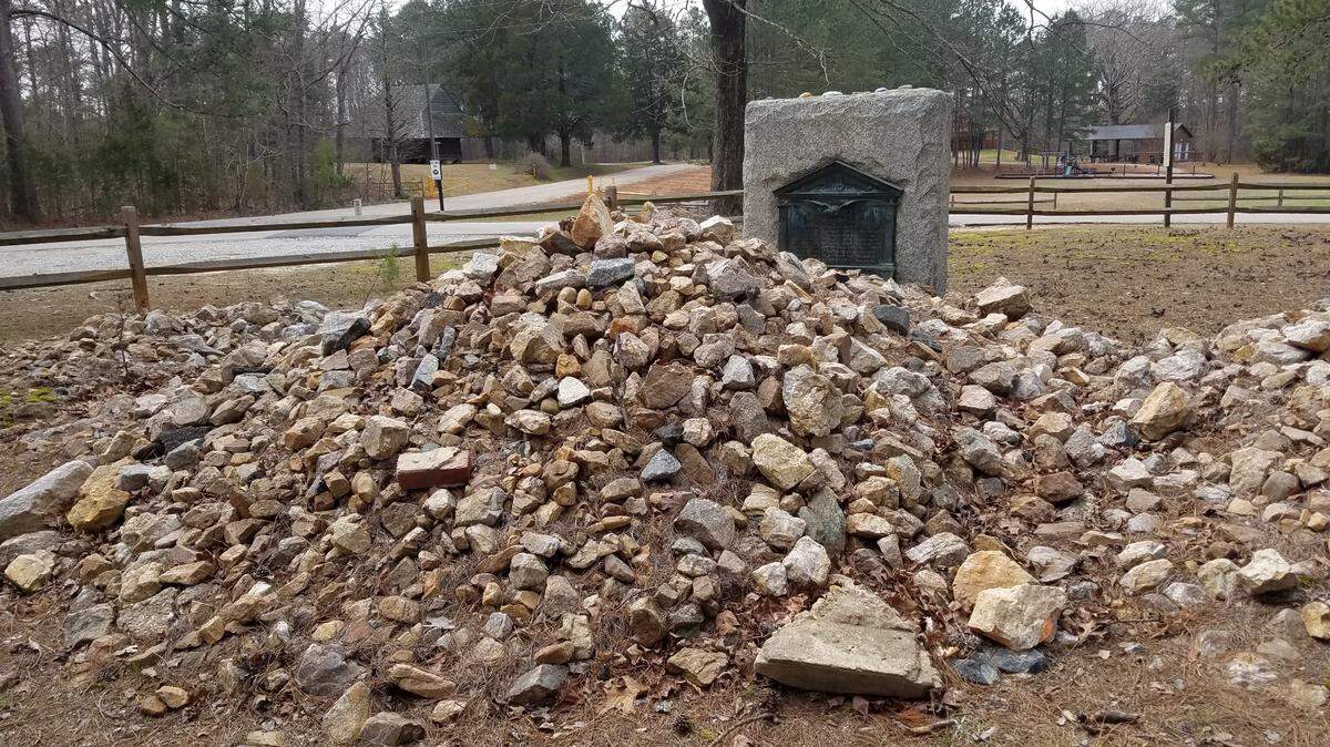 The gravesite of Nathaniel Macon, for whom the city of Macon, Georgia, was named, at Buck Spring Plantation near Vaughan in Warren County, North Carolina.