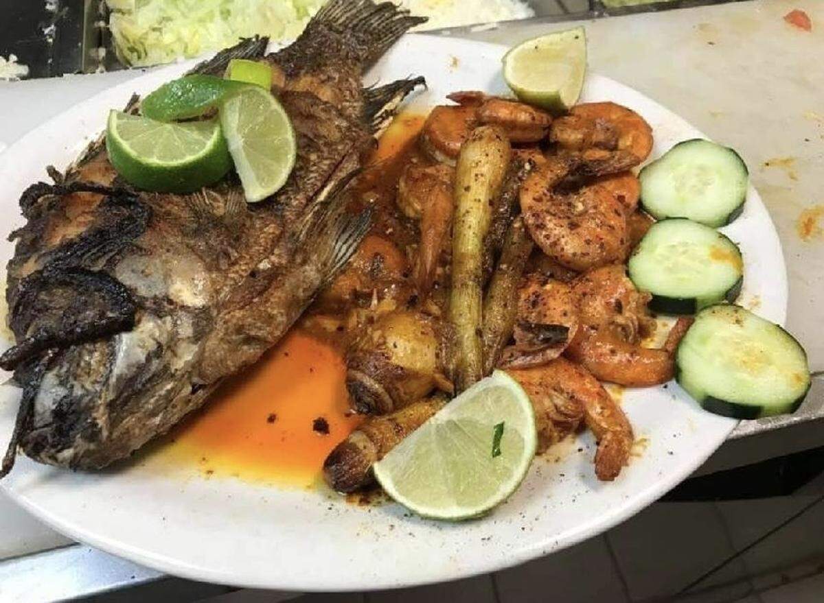 Mojarra Frita a la Diabla, a whole fried Mojarra fish and peal and east shrimp cooked with hot sauce, at Chevo’s 4921 Riverside Drive, Suite 2, in Macon.