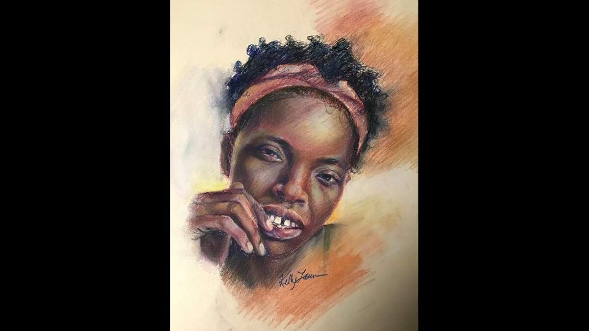 GBI forensic artist Kelly Lawson composed this sketch of the face of a woman whose bones were found in a suitcase along I-75 in Butts County, Georgia, in December 2017.