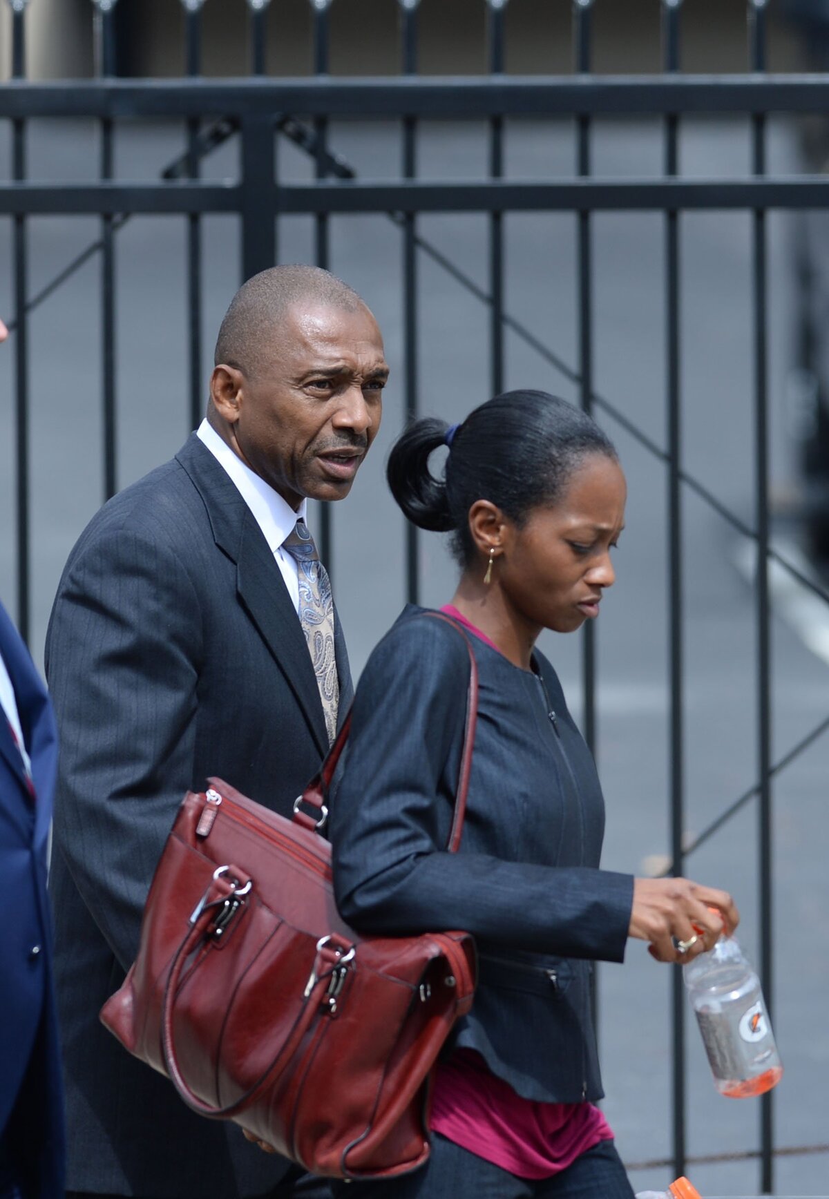 Cliffard Whitby and Shantel King-Whitby leave the U.S. District Court after a full day of testimony Wednesday in his bribery and money laundering trial.