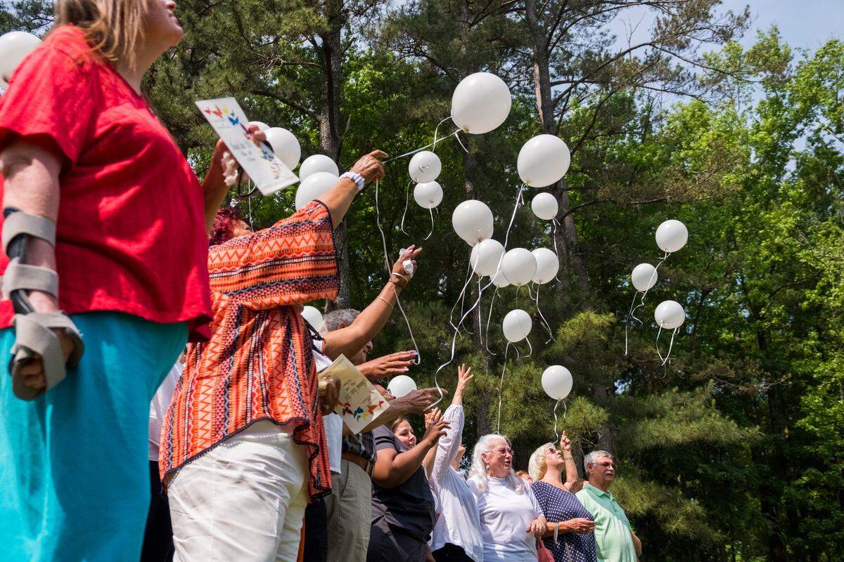 A balloon release ended the annual bereavement ceremony at Gray Health & Rehabilitation.