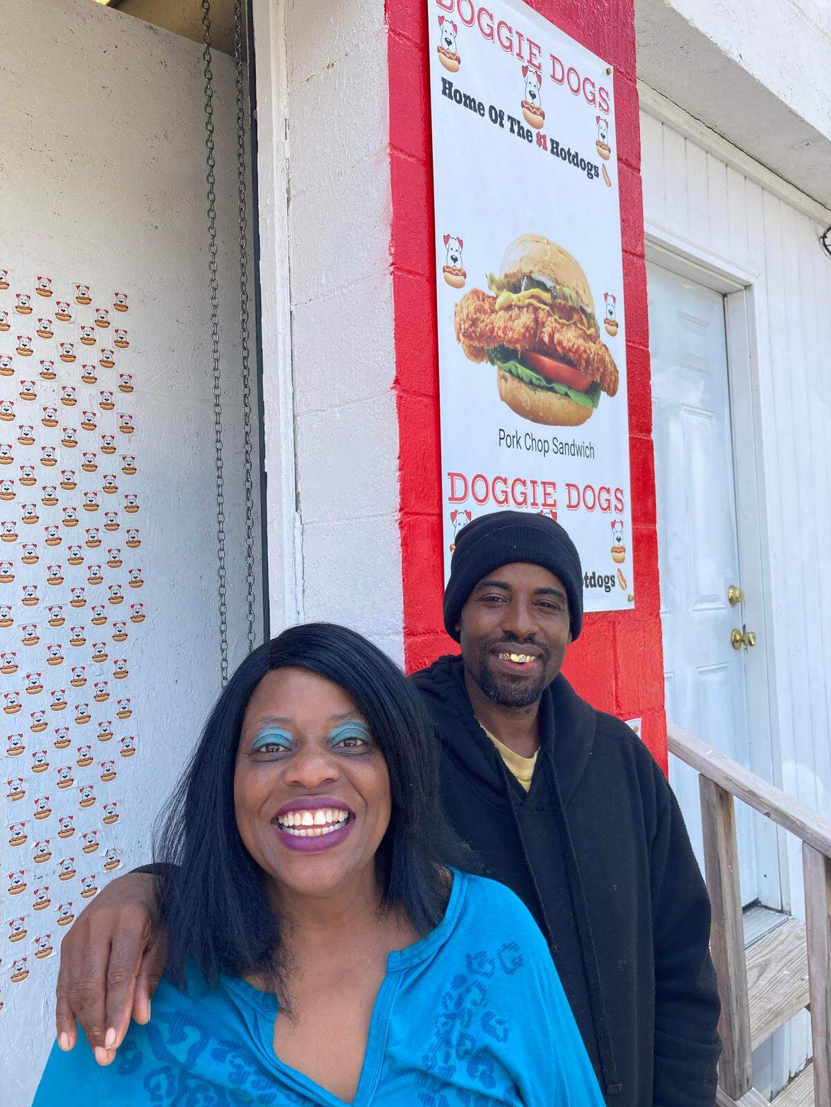 Tony Walker, owner of Doggie Dogs off Pio Nono Avenue in Macon, with his mom, Helen Walker Law.