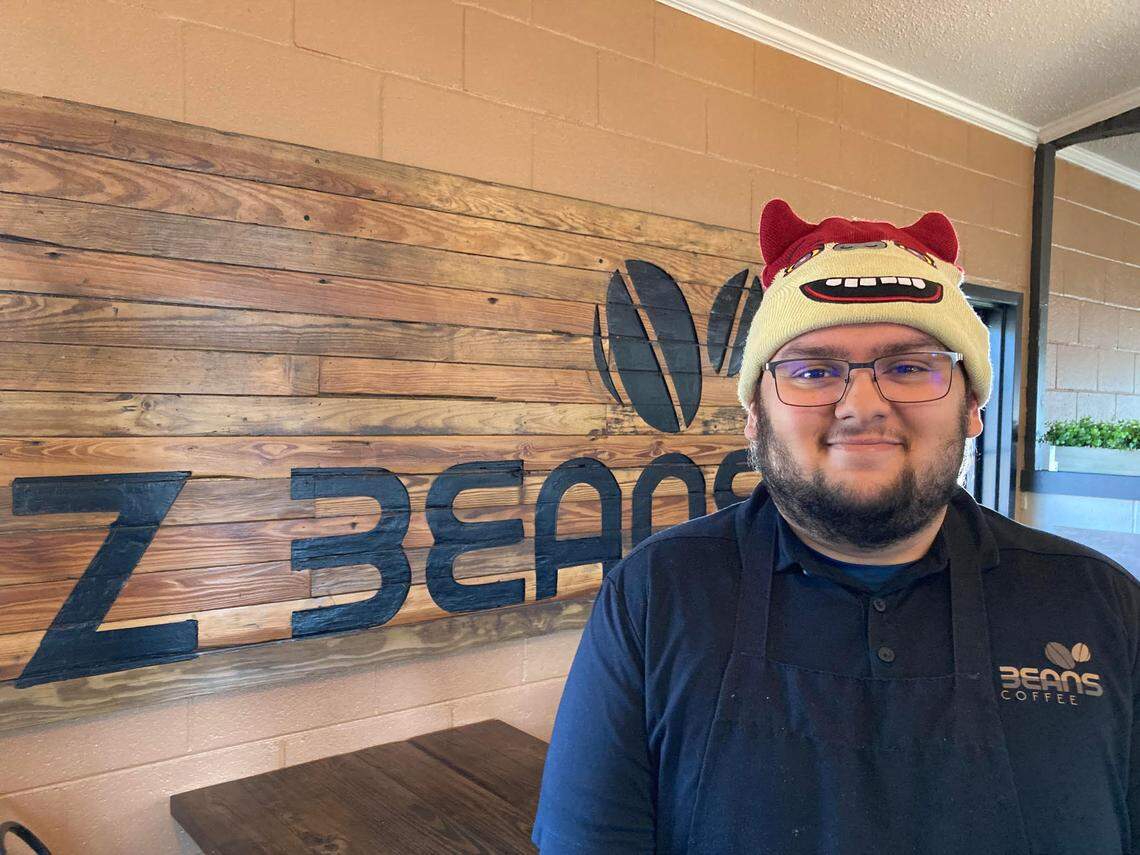 Andrew Wilson, who mans the kitchen at the new Z Beans Coffee at 102 South Armed Forces Blvd. in Warner Robins, pictured inside the dining area.