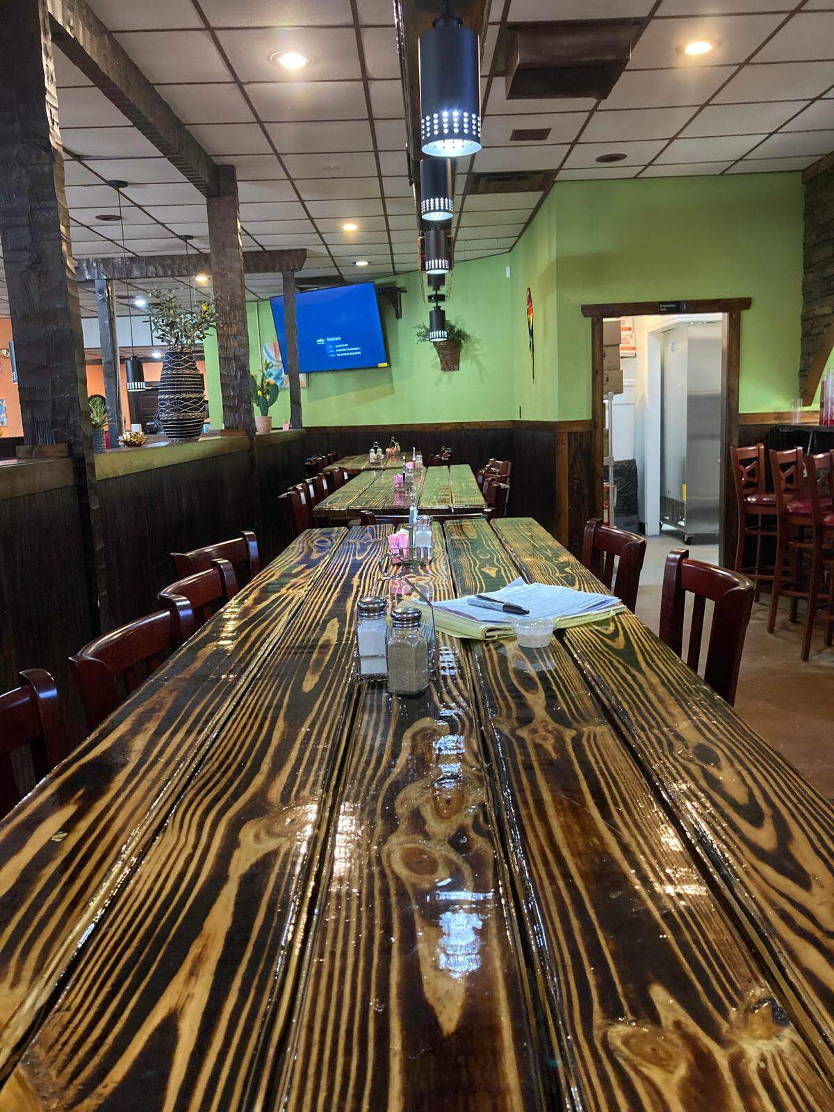 High-table seating in the bar area of Medina’s Mexican Grill in Warner Robins.