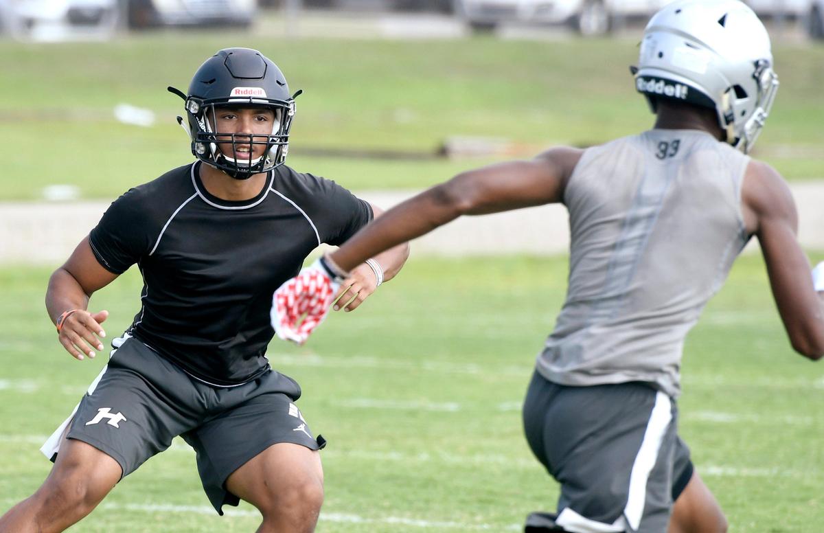 Houston County senior linebacker Wesley Steiner at practice July 29, 2019. Steiner, a top 100 national recruit, committed to Auburn in early July.