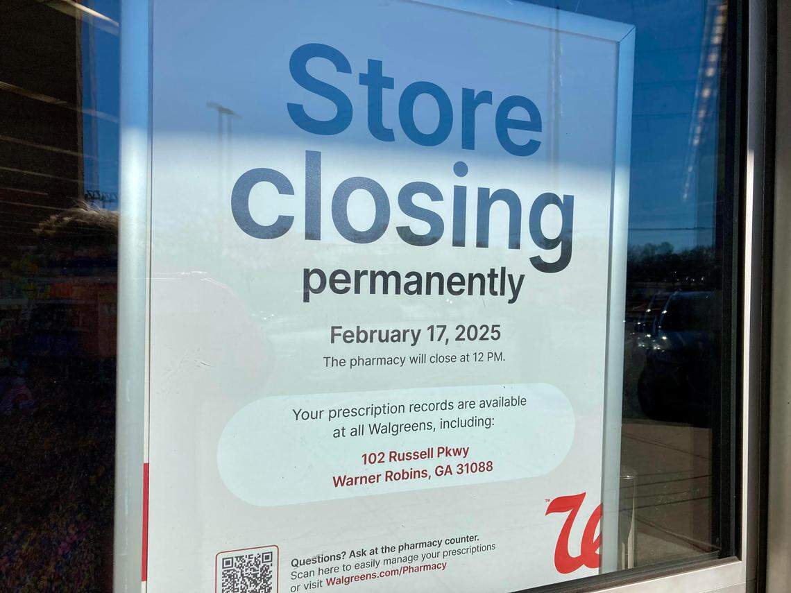 The Walgreens at 1880 Watson Blvd. in Warner Robins is closing its doors permanently next month.