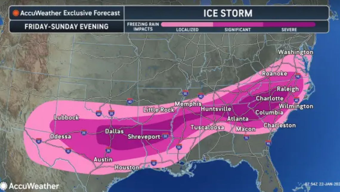 Ice storm predictions from AccuWeather experts.