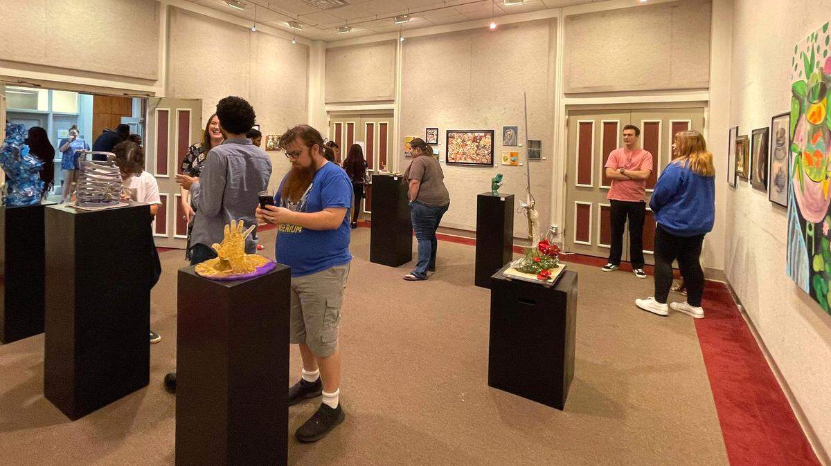 A glimpse of Middle Georgia State University’s 10th Annual Juried Student Art Exhibition, part of the university’s 2022 Arts Festival. The exhibit first opened on the Macon campus in late March and then moved to the Peacock Gallery.