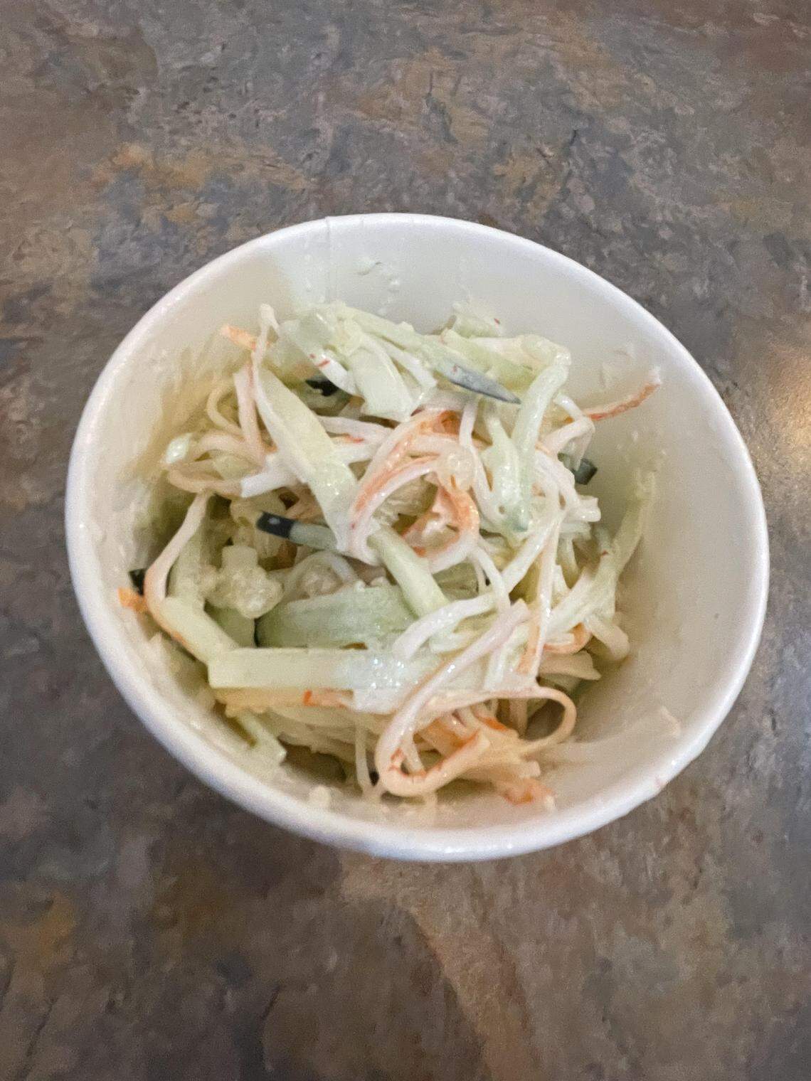 The kani salad at the Seafood Corner, a new restaurant in Warner Robins. The menu portion is much larger than what’s shown here.