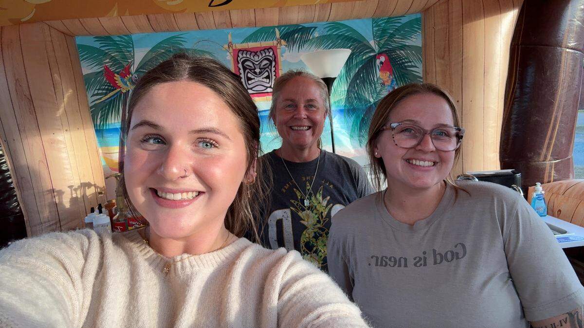 The mother and daughter trio behind Coffee on the Moooove from left to right, Elizabeth Buxton, mom Colleen Kemper in back and Ashley Lindstrom.