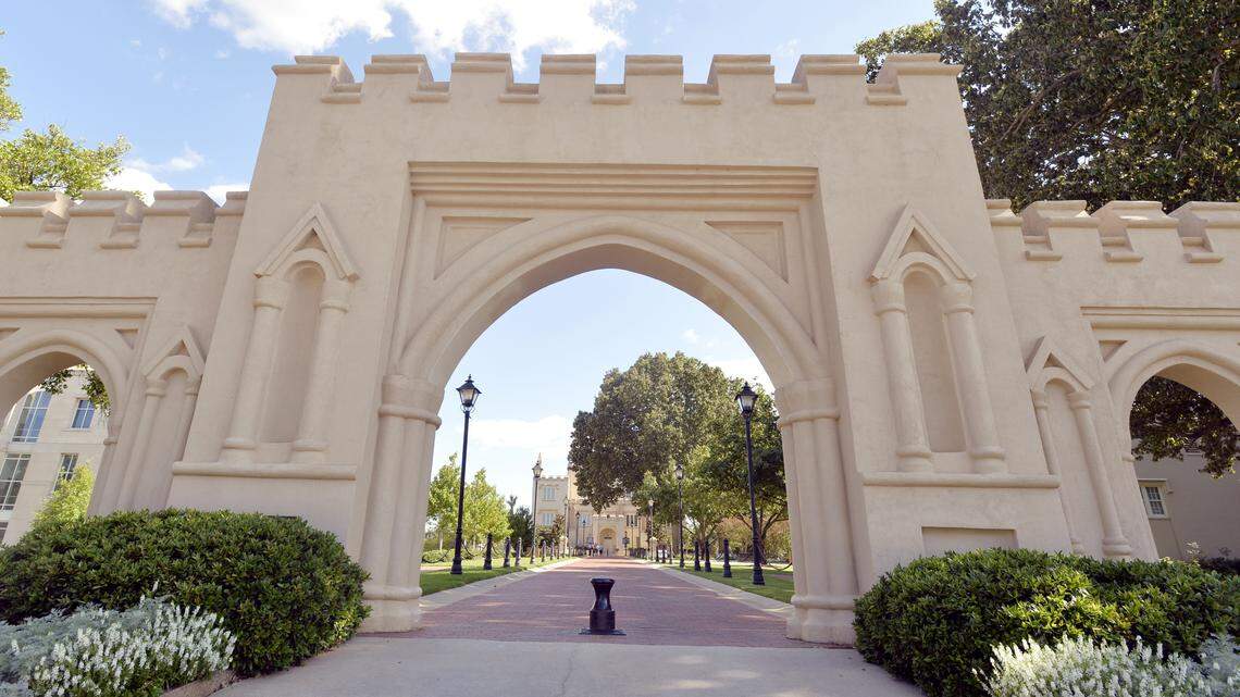 The entrance to Georgia Military College on South Jefferson Street in Milledgeville.