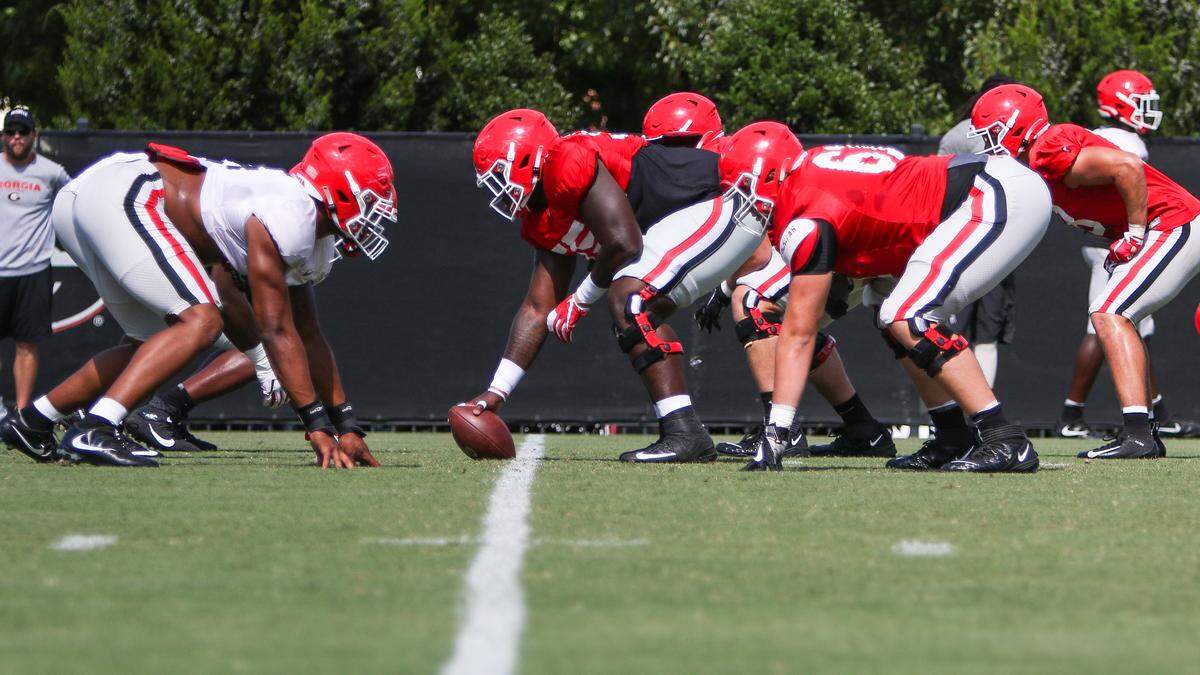 The Bulldogs’ session on the Woodruff Practice Fields in Athens, Ga., on Wednesday, Aug. 21, 2019.