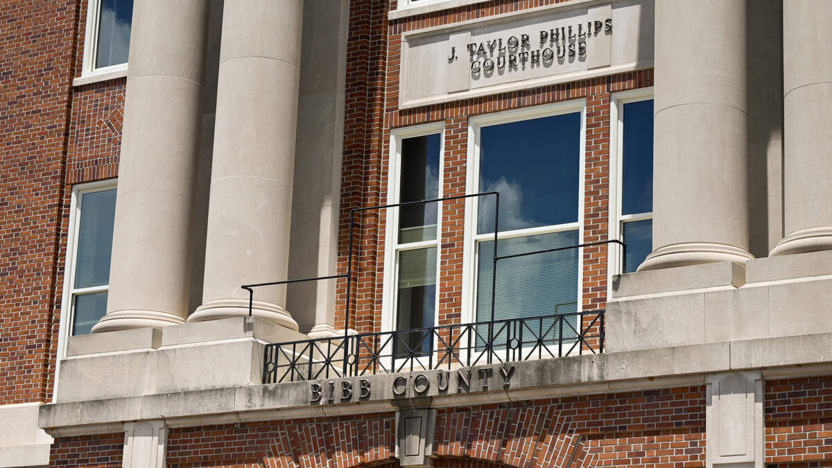 Bibb County courthouse located at 601 Mulberry St. in Macon.