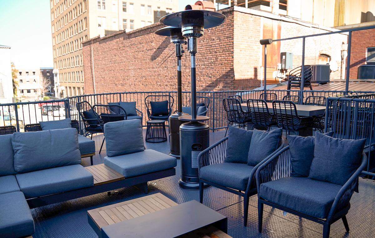 Back patio at Churchills on Cherry at 557 Cherry St. in downtown Macon.