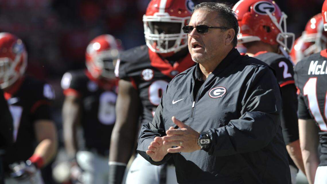 Georgia offensive line coach Sam Pittman.