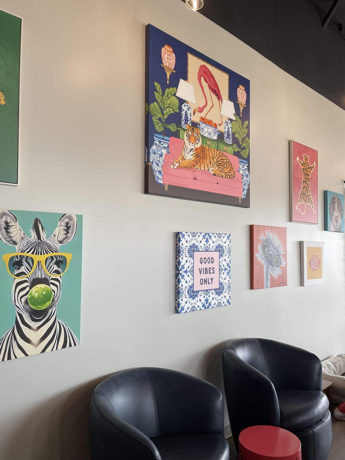 Fanciful canvasses of animals line the walls of Bonaire Nutrition in Warner Robins.