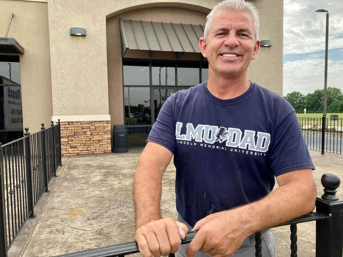 Michael Reece, whose passion for restaurants fueled the opening of the popular Props Steak and Seafood in Warner Robins, is pictured outside a new restaurant with a different concept he and his wife, Cathy, are gearing up to open along with their head chef Kory Mack and assistant manager Riley Harris.