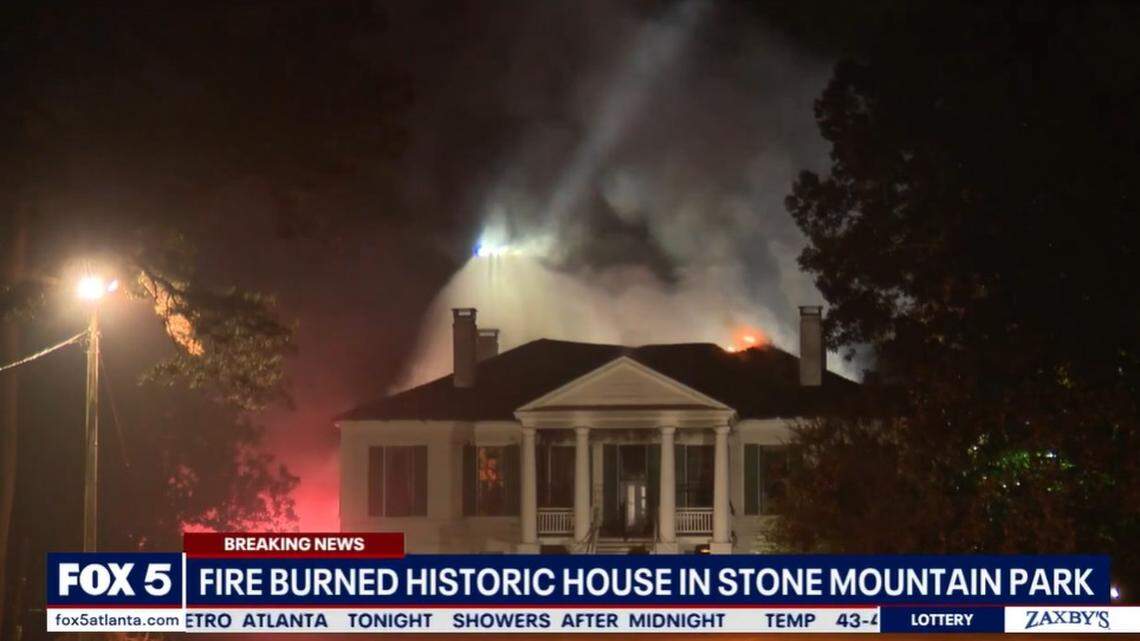 An early morning fire destroyed the historic Davis House in Stone Mountain State Park in Georgia. Investigators determined the cause was accidental.