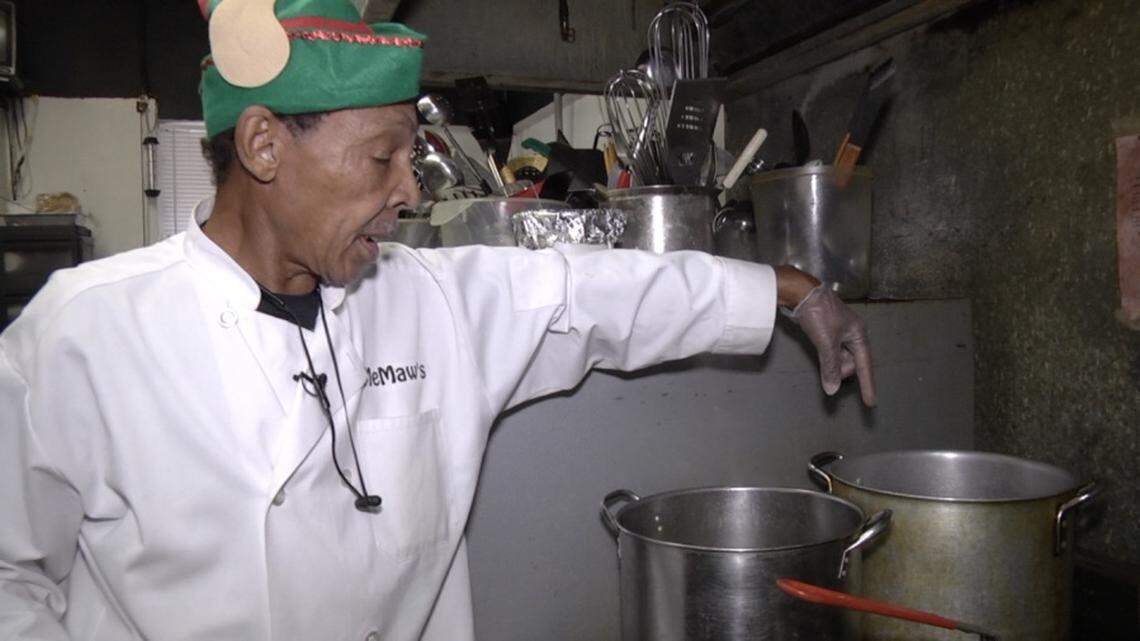 Richard Locket, the head chef at MeMaw’s, preparing traditional southern food.